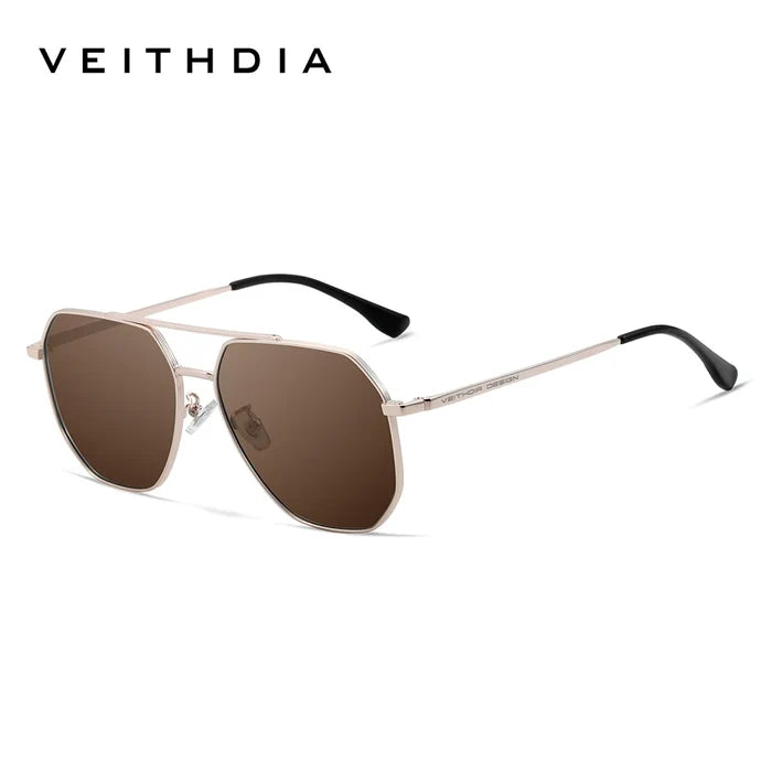 Veithdia 8258 Luxury Gold Polarized Sunglasses