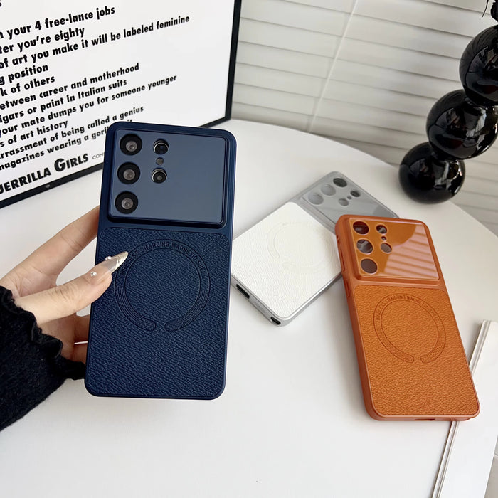 ViewGuard 360 Wallet Case – Magnetic Window Leather Cover for Samsung