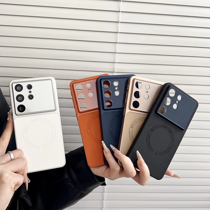ViewGuard 360 Wallet Case – Magnetic Window Leather Cover for Samsung