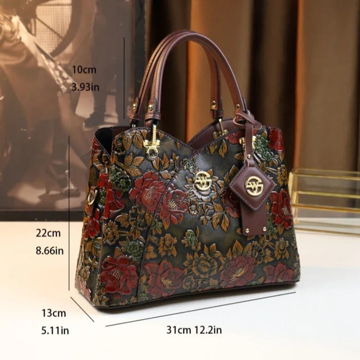 Vintage Carved Women's Luxury Bucket Bag