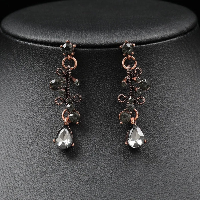 Vintage Gold Plated Jewelry Set with Zircon Ring