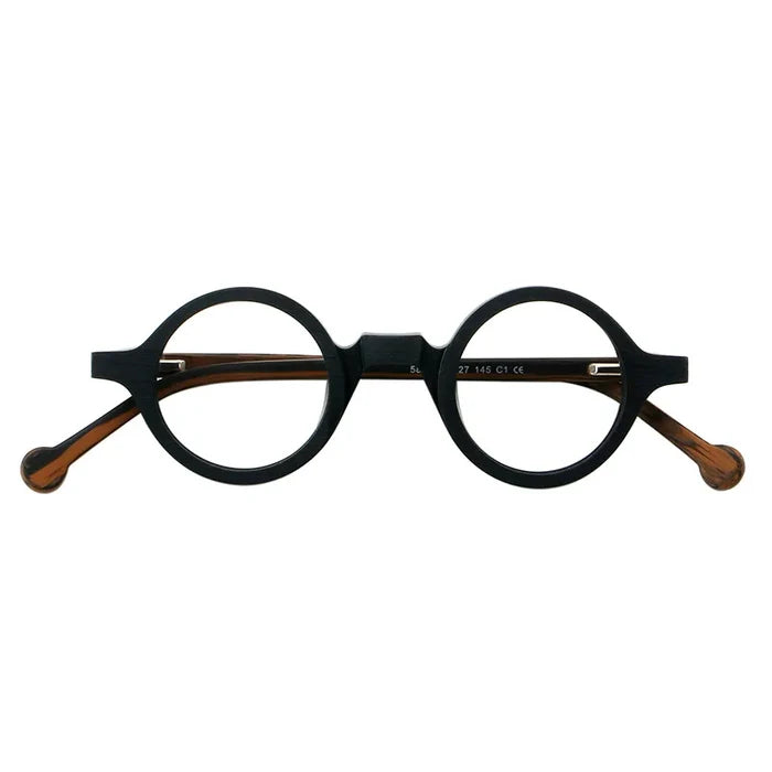 Vintage Wooden Round Acetate Eyeglasses