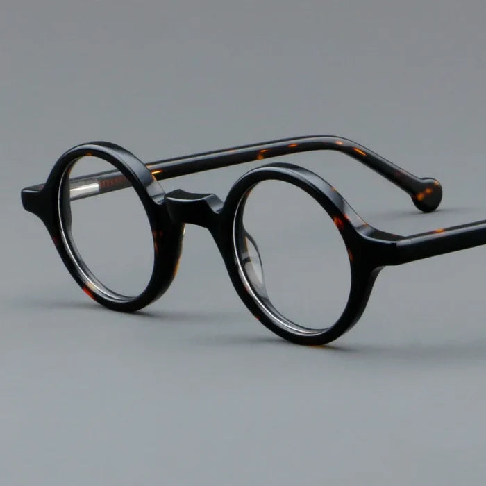 Vintage Wooden Round Acetate Eyeglasses