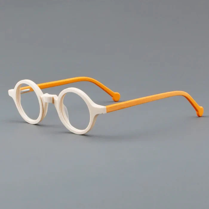Vintage Wooden Round Acetate Eyeglasses
