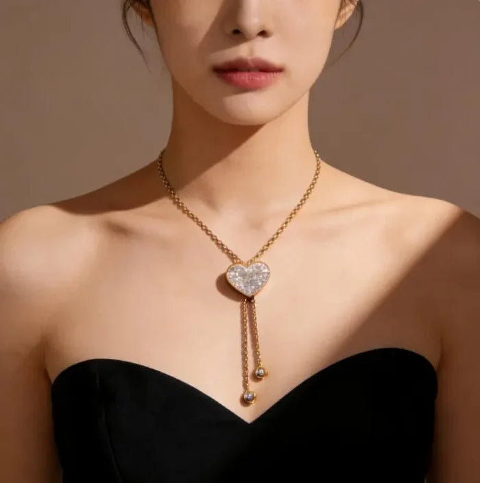 VYO 18K Gold Zirconia Heart Necklace