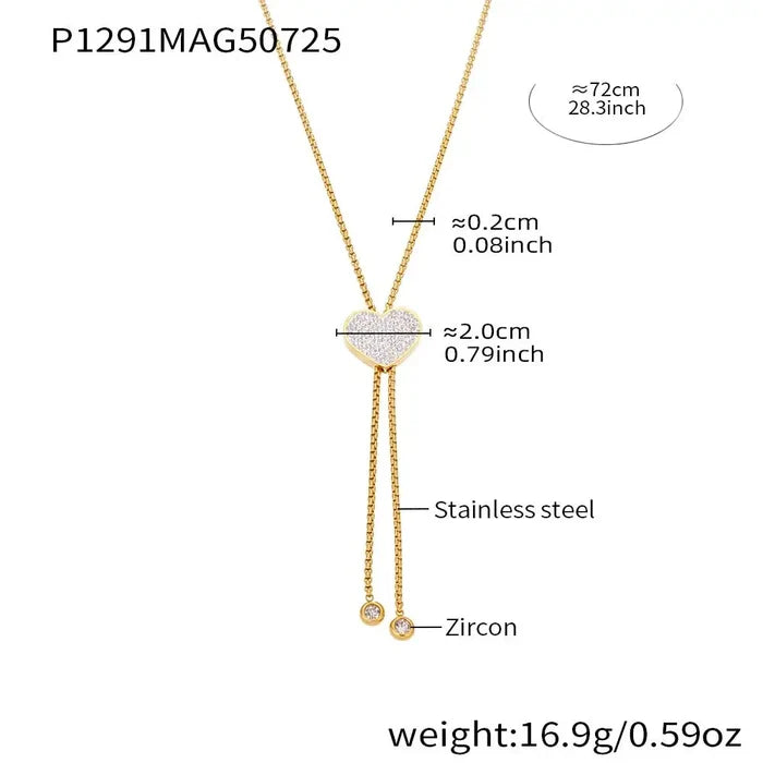 VYO 18K Gold Zirconia Heart Necklace