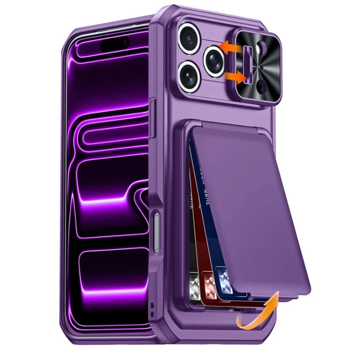 Wallet Shockproof Cover Anti-fingerprint Luxury Card Holder Phone