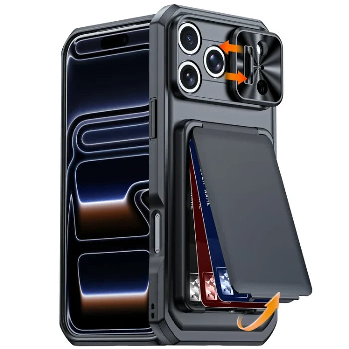 Wallet Shockproof Cover Anti-fingerprint Luxury Card Holder Phone