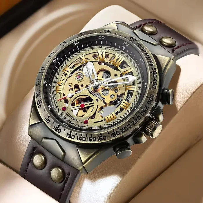 Waterproof Retro Skeleton Automatic Men's Watch