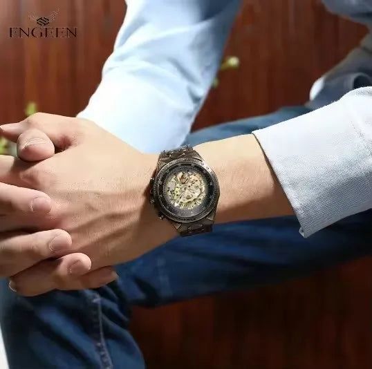 Waterproof Retro Skeleton Automatic Men's Watch