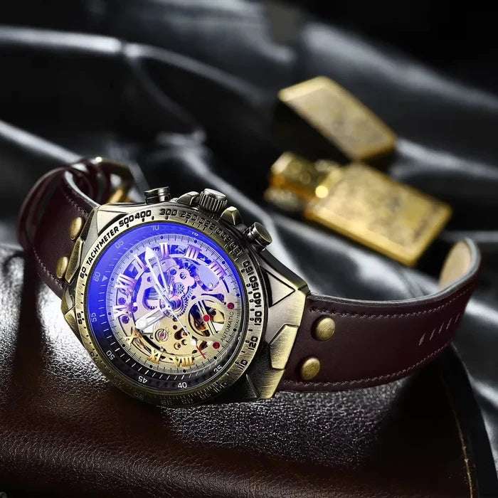 Waterproof Retro Skeleton Automatic Men's Watch