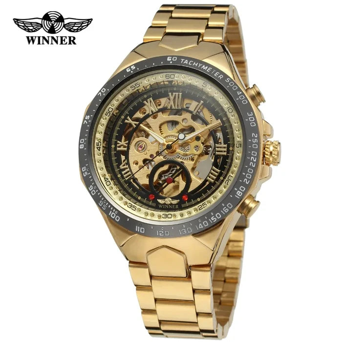 Winner Luxury Gold Black Automatic Men's Watch