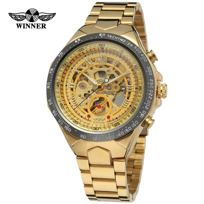 Winner Luxury Gold Black Automatic Men's Watch