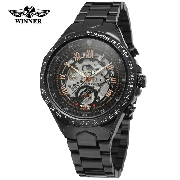 Winner Luxury Gold Black Automatic Men's Watch