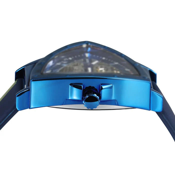 Winner Triangle Blue Skeleton Mechanical Watch