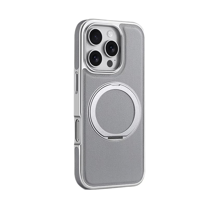 Wireless Magnetic iPhone Case – PU Leather, 360° Rotating Car Mount Compatible