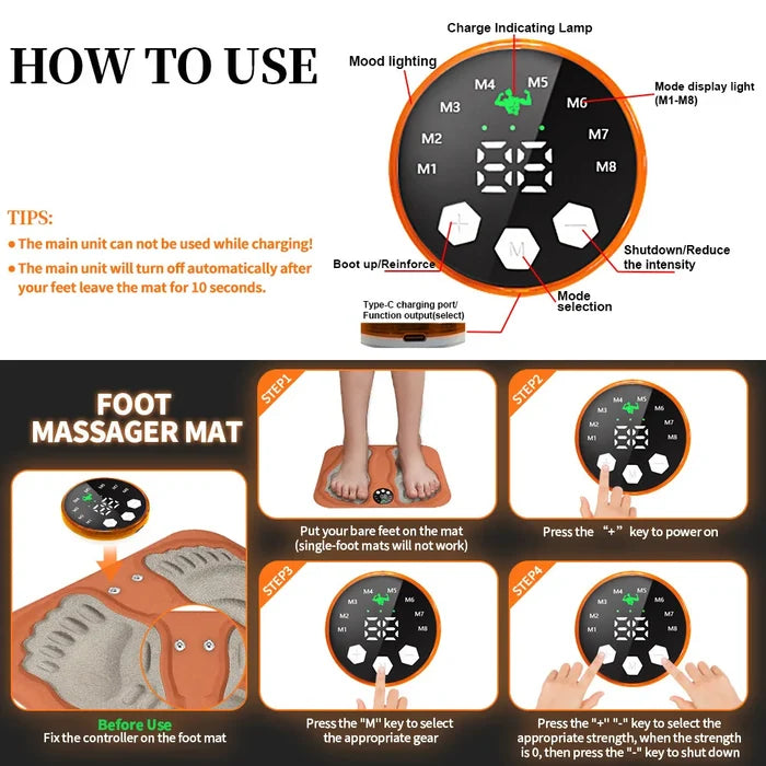 Wireless Remote Foot Massager with Acupoint Pulse