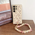 Women Design With Phone Chain Artificial Leather CellPhone Cases for Samsung
