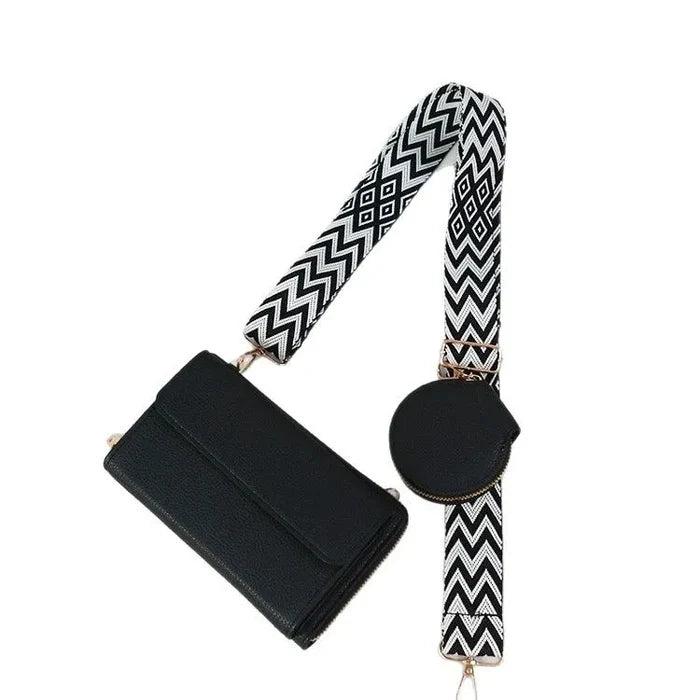 Women Solid Color PU Messenger Bags With Purse Ladies Phone Bag