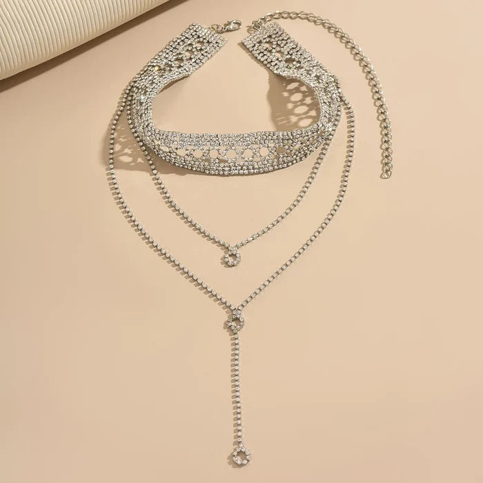Women's Multi-Layered Sparkling Chain Necklace