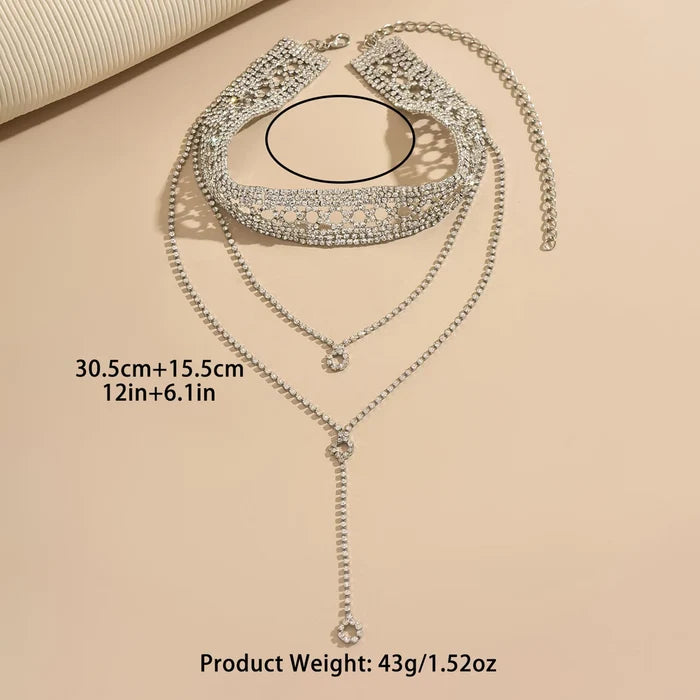 Women's Multi-Layered Sparkling Chain Necklace