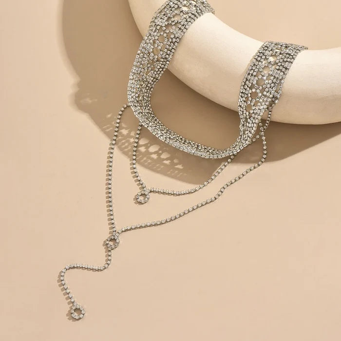 Women's Multi-Layered Sparkling Chain Necklace