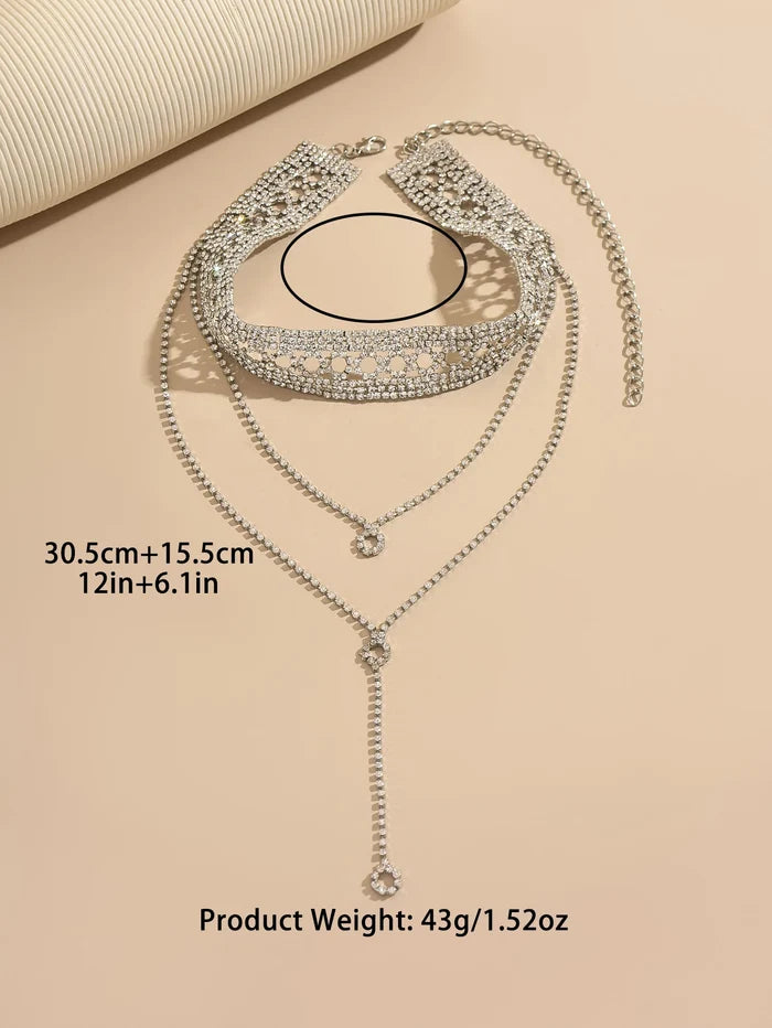 Women's Multi-Layered Sparkling Chain Necklace