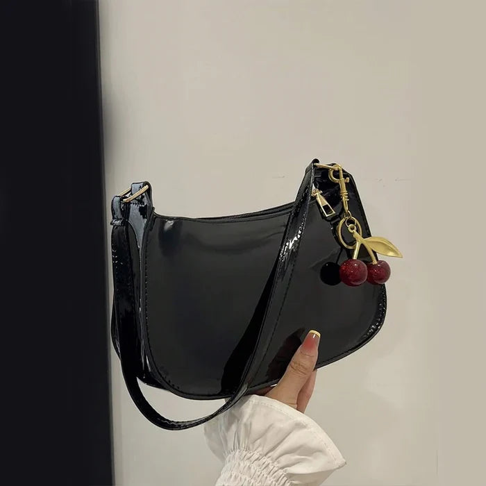 Women's PU Leather Handbag Single Strap Polyester Versatile Fashion