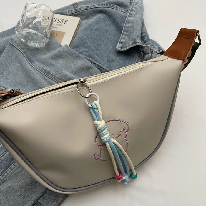Women's Purple PU Leather Shoulder Bag with Cute Puppy
