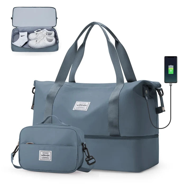 Women's Weekender Duffel with Shoe & Toiletry Bag