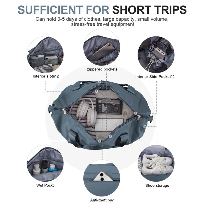 Women's Weekender Duffel with Shoe & Toiletry Bag
