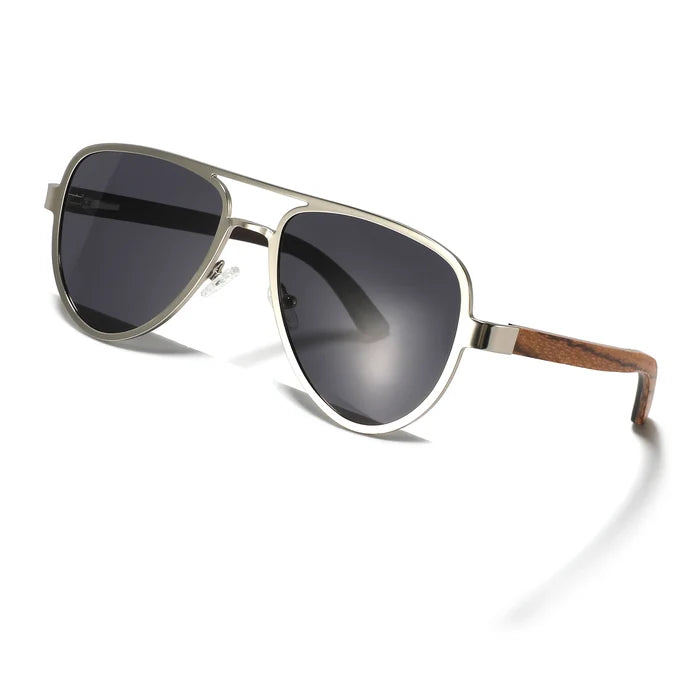 Wood Temple Polarized Retro Sunglasses