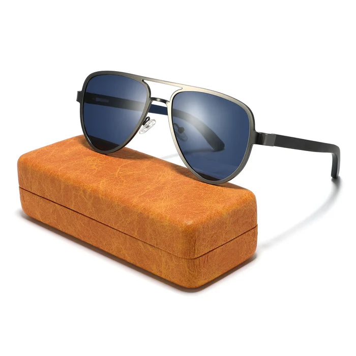 Wood Temple Polarized Retro Sunglasses