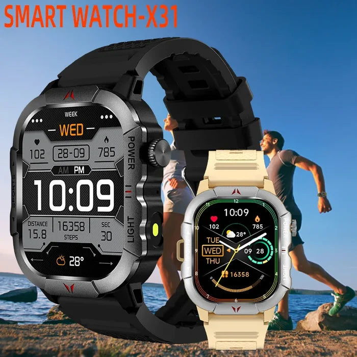 X31 New Smart LED Light Fitness Tracker Watch Square IPS Screen