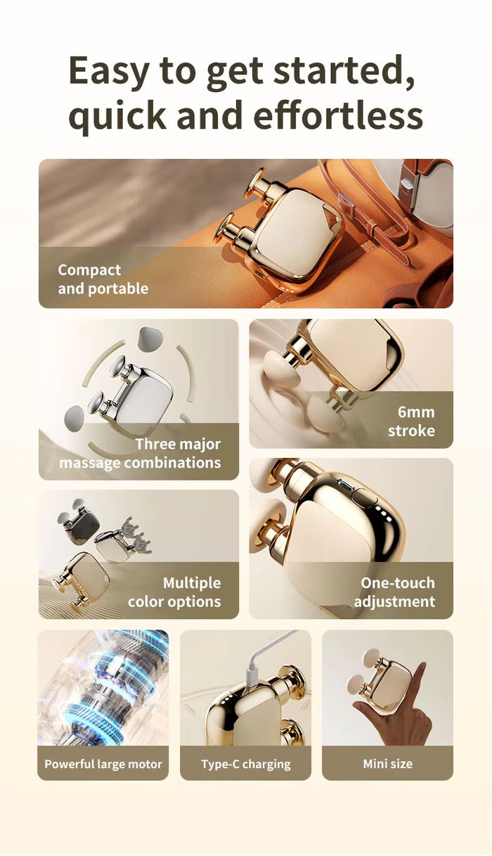 Yixuan MiniPro Brushless Massage Gun – Portable Deep Tissue Pocket Massager